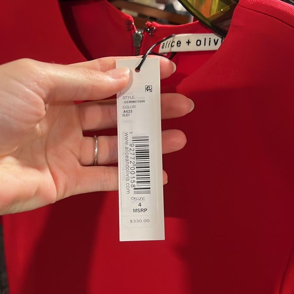 Alice and Olivia Red Mini Dress NWT - Picture 2 of 4
